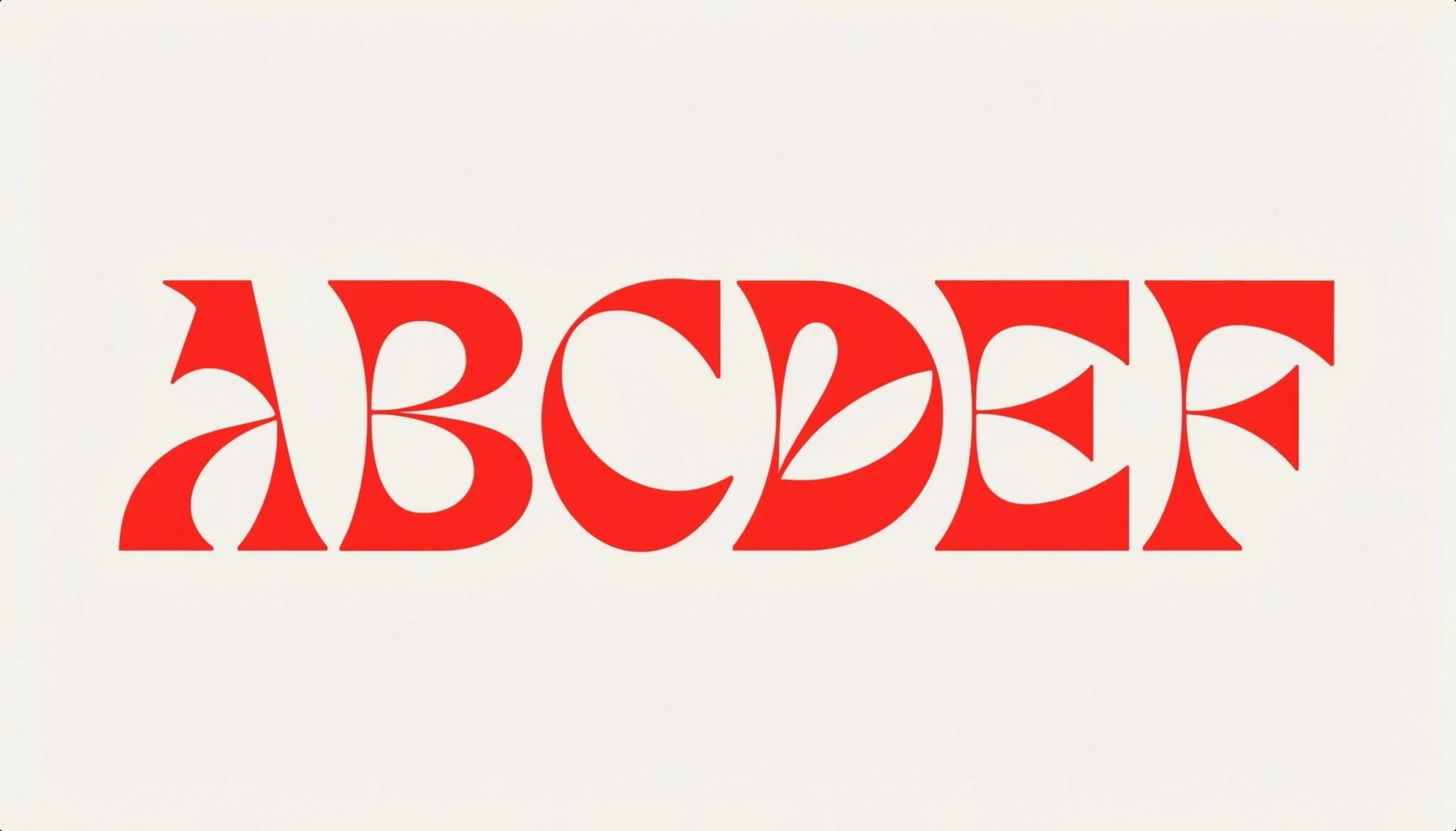 Красная декоративная типографика ABCDEF